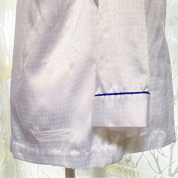 Vintage Christian Dior white satin collared long sleeve button up pajama PJ top - Picture 11 of 13